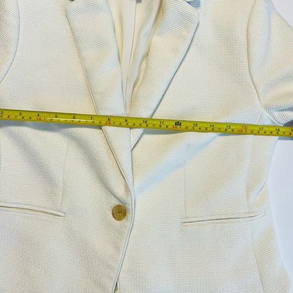 Ann Taylor The Newbury Blazer Jacket Women Sz 8 Petite Cream Neutral Classy NWOT - Picture 11 of 13